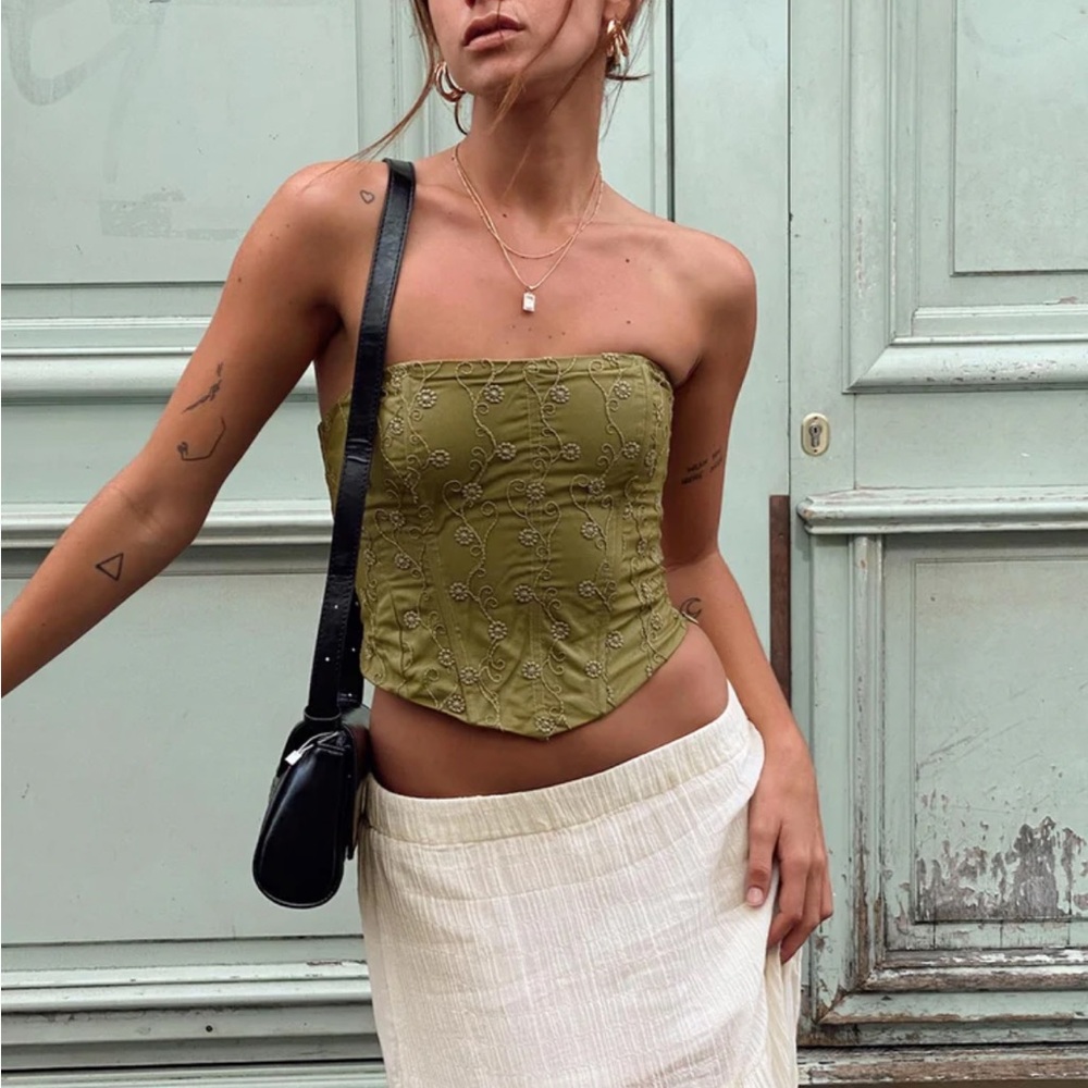 Field Daisies Corset Green